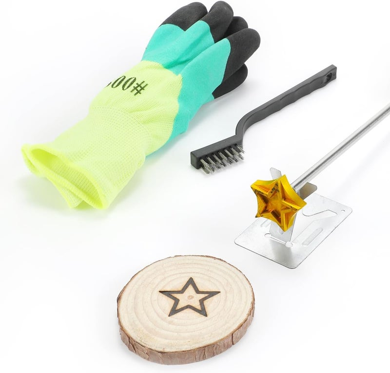 AIMOADO Star Branding Iron, 1 1/2" Brass Branding Iron Stamp for Hats Wood Leather - Image 1